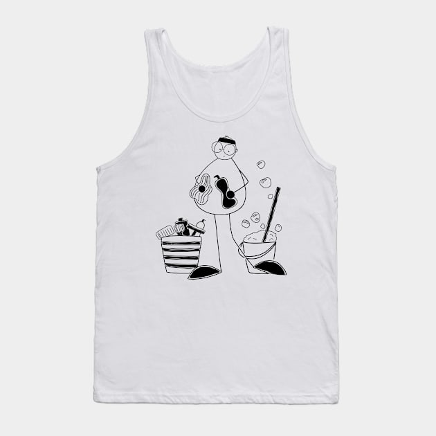 Cleaning Doodle Lineart Tank Top by JindaibrahimArt